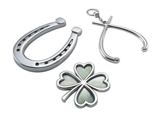 lucky horseshoe on black background