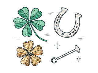 set of four leaf clover