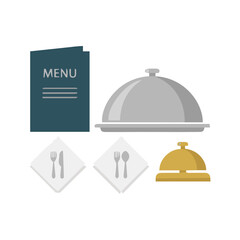 Fototapeta premium Restaurant Service Details Neat Alignment Flat Hospitality Square Layout