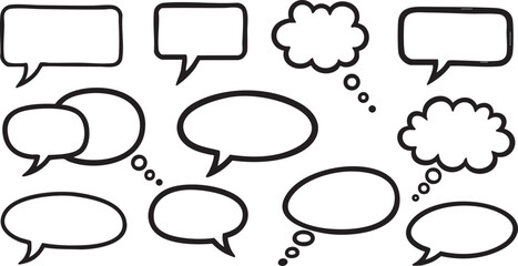 Obraz premium Graphic Storytelling: Comic Speech Bubbles From Thoughts to Words: Blank Bubble Designs Interactive UI: Modern Speech Bubble Graphics Bubble Up Your Ideas: Creative Communication Assets