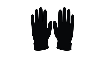 Obraz premium A pair of black gloves presented in a stark graphic silhouette