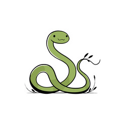 Obraz premium Anaconda. Anaconda simple black and white line art vector logo