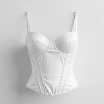 White womens strapless bra and corset lingerie top