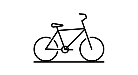 Fototapeta premium Bicycle Icon – Minimal Line Art Bike Symbol Vector Illustration