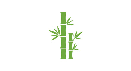 Naklejka premium Bamboo Icon – Green Plant Stalk Vector Symbol with Leaves