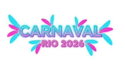 Obraz premium Carnaval Rio 2026: An eye-catching banner announces the upcoming Carnaval Rio 2026, inviting spectators to immerse themselves in the festivities with bright colors and a celebratory vibe.