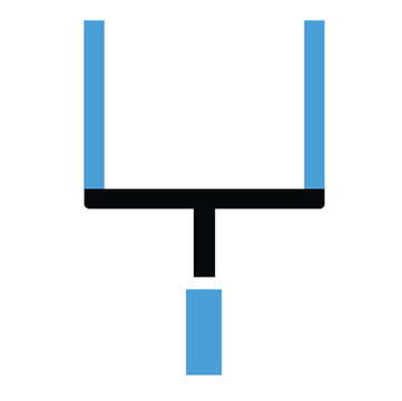 American football goalpost vector icon, flat minimal design, two solid colors, clean straight lines, centered composition, white background