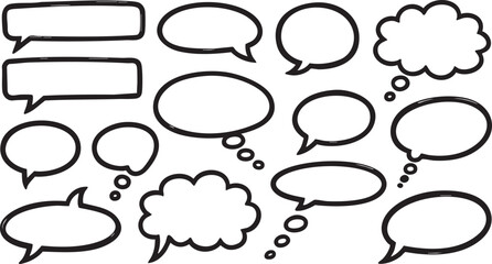 Fototapeta premium The Art of Conversation: Speech Bubble Collection Speak Your Mind: Diverse Talk Bubble Vectors Communication Icons: Essential Speech Bubble Pack