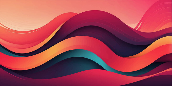 Abstract colorful background with flowing wave pattern and vibrant rainbow curves designed as a modern vector illustration for a business banner or decorative template wallpaper