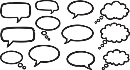 Obraz premium The Art of Conversation: Speech Bubble Collection Speak Your Mind: Diverse Talk Bubble Vectors Communication Icons: Essential Speech Bubble Pack