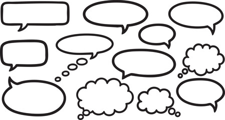 Fototapeta premium Hand-Drawn Speech and Thought Bubbles Collection