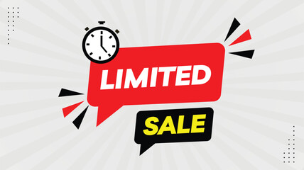 Limited Sale: Up to 50% Off Element Shapes Clock Template | Black, Yellow, Red Gradient on White Background