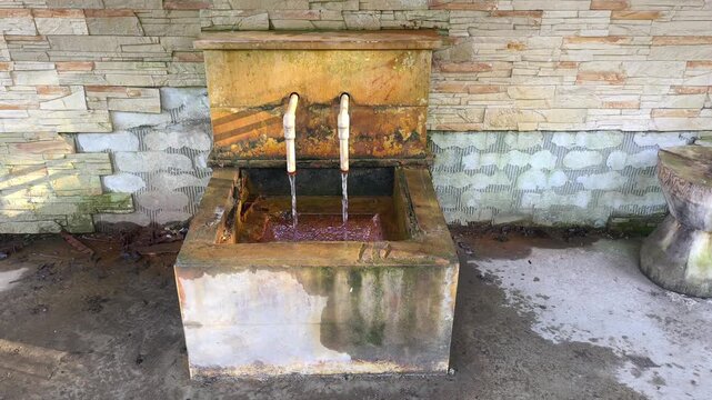Anton mineral spring in a shell with healing water.