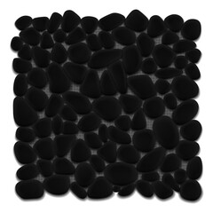 Seamless pattern with stones arranged as tile mosaic for floor and pavement surfaces. Natural textured background for interior or exterior design, flooring, bathroom, patio and architectural concepts.