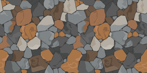 Vector illustration of seamless stone pattern creating natural textured background for modern design, decoration and surface concepts