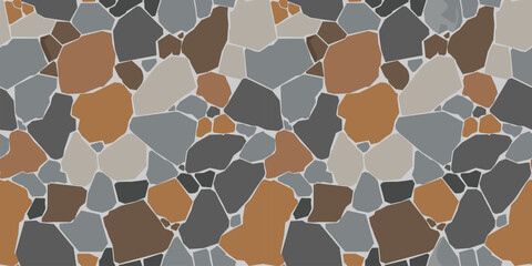 Vector illustration of seamless stone pattern creating natural textured background for modern design, decoration and surface concepts