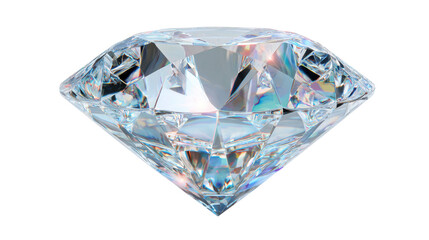 Brilliant transparent diamond gemstone luxury jewel sparkling crystal realistic cut precious stone isolated high quality render on white background