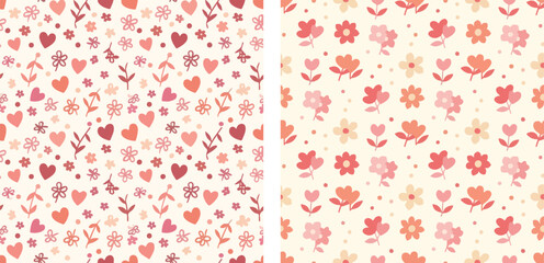 Valentine's Seamless Pattern Vector. Vector, minimalist, illustration, icon set.