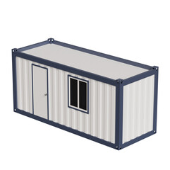 출입문과 창문이 있는 이동식 모듈형 컨테이너 사무실 목업 Portable Modular Container Office Mock up with Door and Window