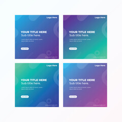 Social Media Post Ads Template with Abstract Geometric SaaS Tech Gradient Modern Elements and Editable Text for Facebook Instagram linkedin.