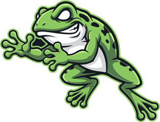Obraz premium Cartoon Frog Mascot with Evil Grin