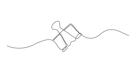 Obraz premium Binder Clip Line Art vector illustration,