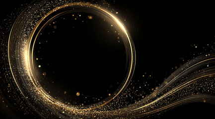 ラグジュアリーなゴールドのグリッターサークル（イベント、記念日、ビジネス・表彰、エンタメ、動画）