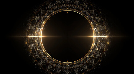 ラグジュアリーなゴールドのグリッターサークル（イベント、記念日、ビジネス・表彰、エンタメ、動画）