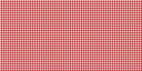 Naklejka premium Classic red and white gingham checkered pattern seamless background. Traditional picnic tablecloth texture for summer, food, and country style designs.
