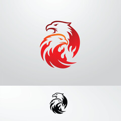 Fototapeta premium Eagle Fire Duo Logo Design Elements on White