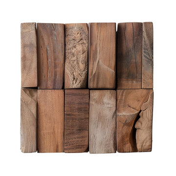 This square section shows ipe wood decking on a transparent background. It highlights the natural textures and colors of the wood. Ideal for use in design projects
