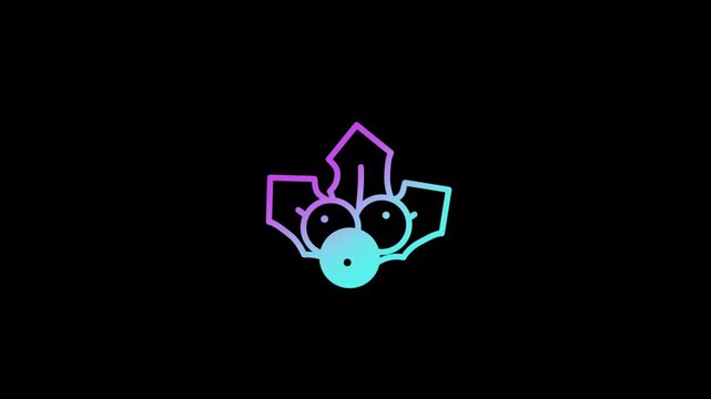 Futuristic mistletoe Christmas decor symbol, festive holiday motion graphic opener for events, vlogs, and seasonal celebrations