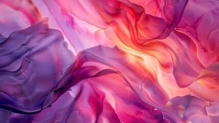 Fototapeta premium Vibrant Pink Purple Fluid Abstract Background with Flowing Ink and Soft Glow