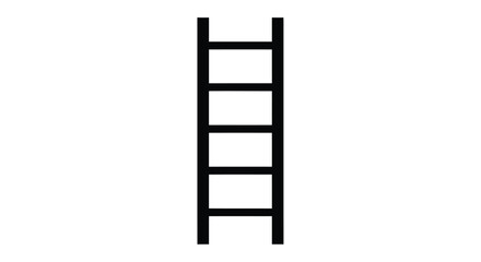 Simple graphic of a ladder against a white background silhouette © SAKINA