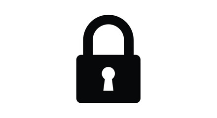 Naklejka premium Black padlock icon with open shackle a minimalist silhouette