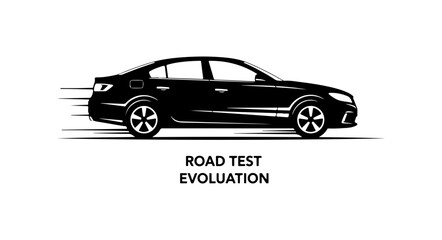 Black Vector Silhouette of a Car in Motion