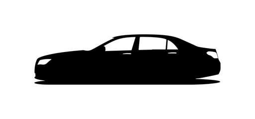 Black Vector Silhouette of a Car