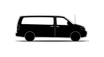 Black Vector Silhouette of a Van