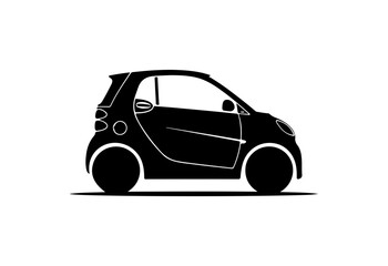 Black Vector Silhouette of a Compact Car