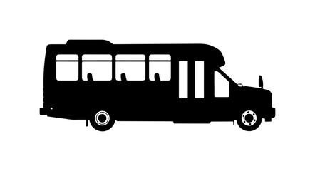 Black Vector Silhouette of a Bus