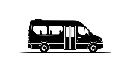 Black Vector Silhouette of a Van