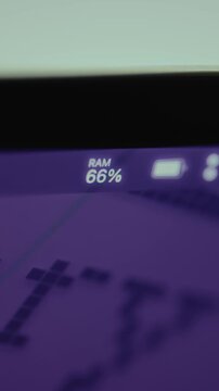 Status indicator on a computer screen showing the current RAM usage