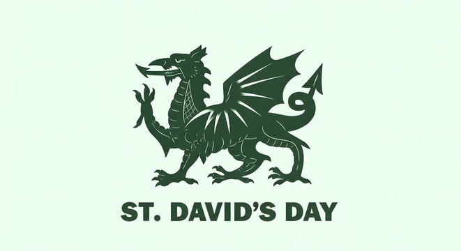 St david's day welsh dragon emblem
