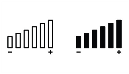 Volume control icon set. Media player button. Vector illustration for web design, isolated on white background.