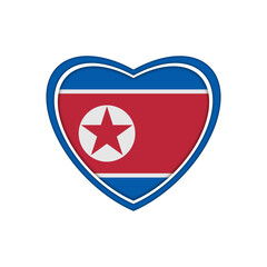 Fototapeta premium Flag of North korea, heart, icon, emblem