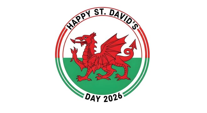 St david's day 2024 welsh dragon emblem
