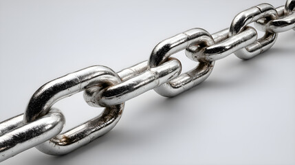 Fototapeta premium Metal chain links forming strong connection background