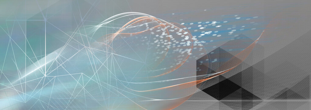 abstrakt geometrisch technologie konzept licht netzwerk teilchen physik nano