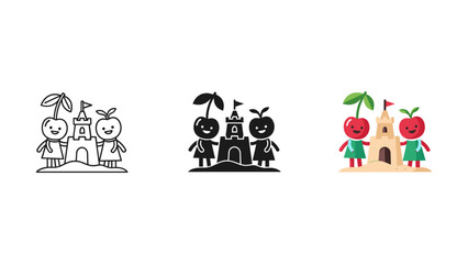 Whimsical Monkey Vector Illustrations with Tropical Elements