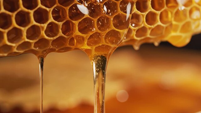 Golden honey honeycomb natural food organic sweet dripping closeup macro texture pattern sticky honeycomb dripping natural sweet organic nectar macro closeup texture honey drop golden nectar healthy